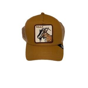 Goorin Bros The Farm Animal Trucker Goat Khaki Greatest Of All Time Snapback